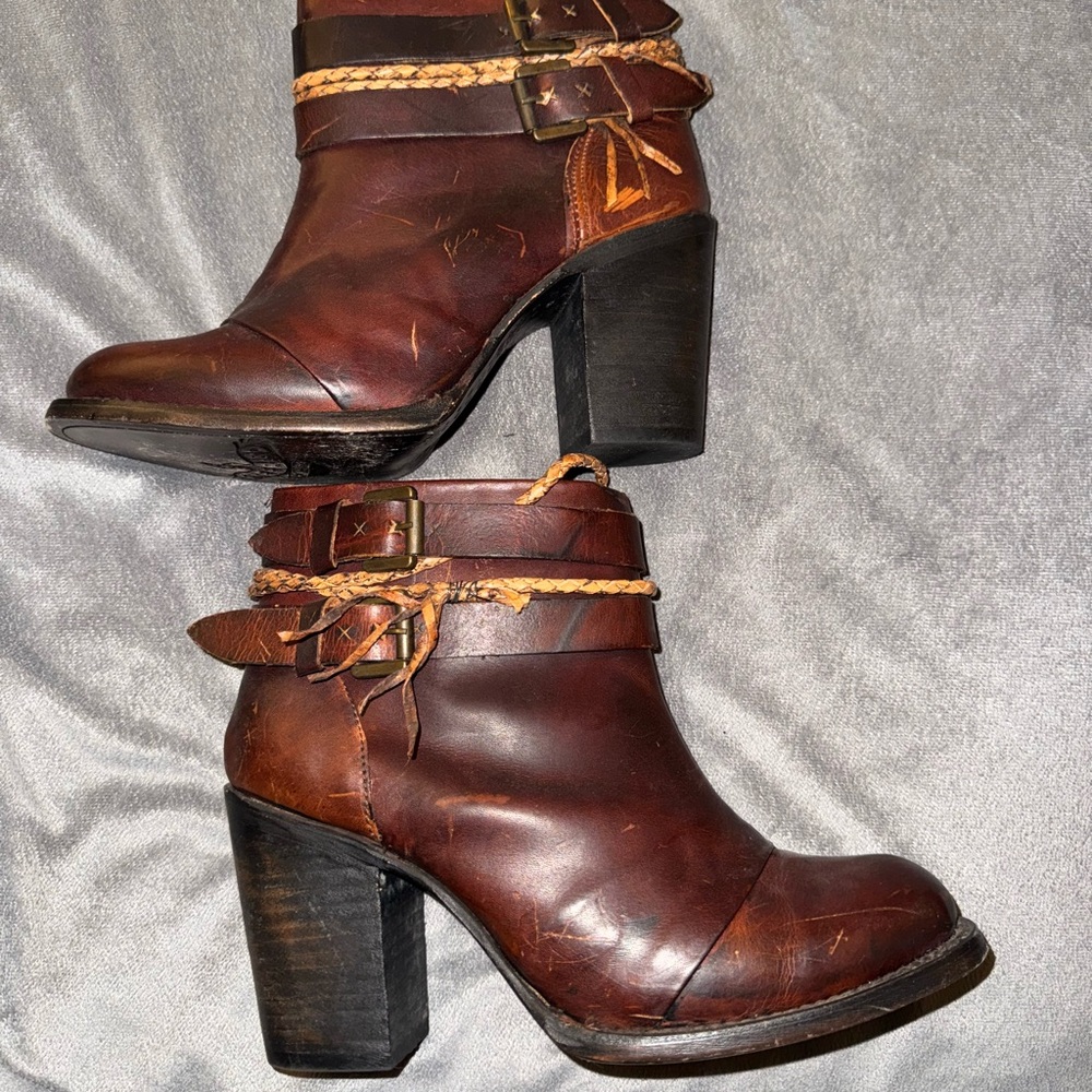 Brown Leather Ankle Boots